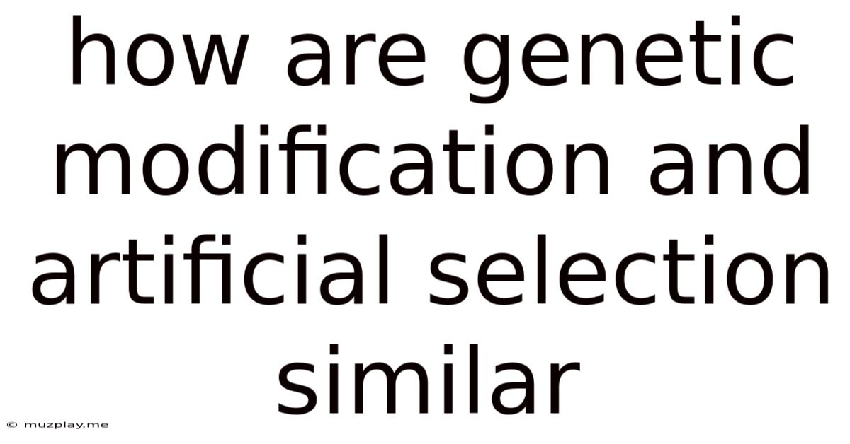 How Are Genetic Modification And Artificial Selection Similar