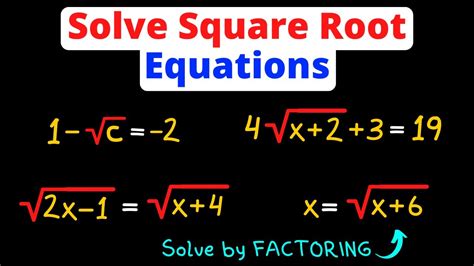 How Do I Solve Square Root Equations