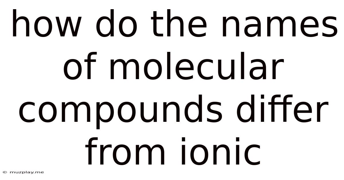 How Do The Names Of Molecular Compounds Differ From Ionic