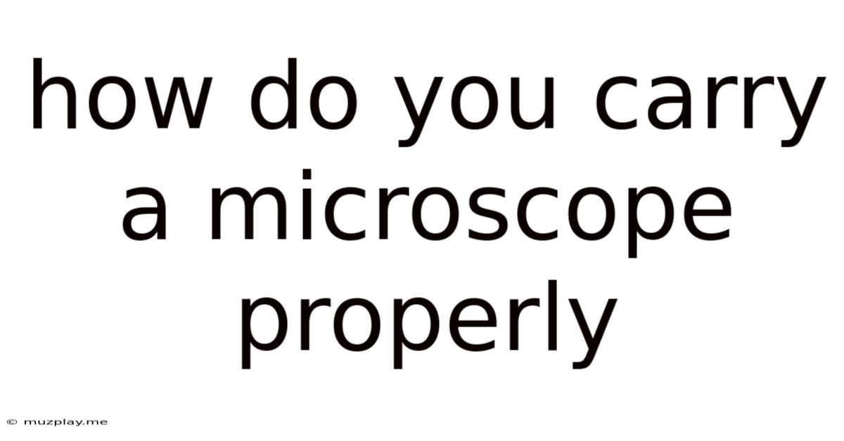How Do You Carry A Microscope Properly