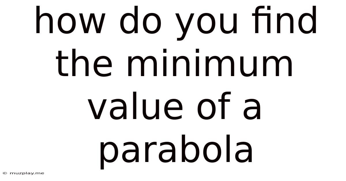 How Do You Find The Minimum Value Of A Parabola