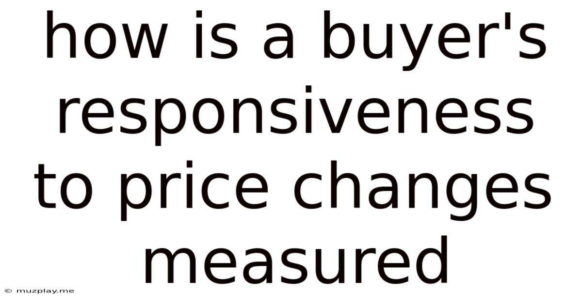 How Is A Buyer's Responsiveness To Price Changes Measured