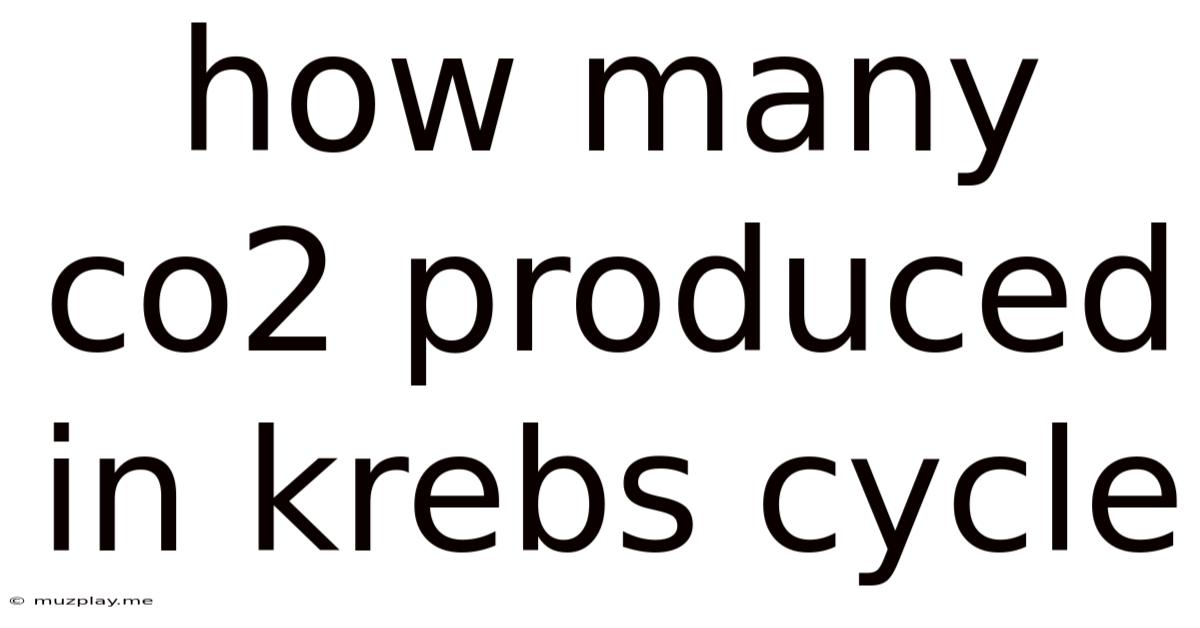 How Many Co2 Produced In Krebs Cycle