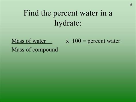 How To Calculate Percent Of Water In A Hydrate