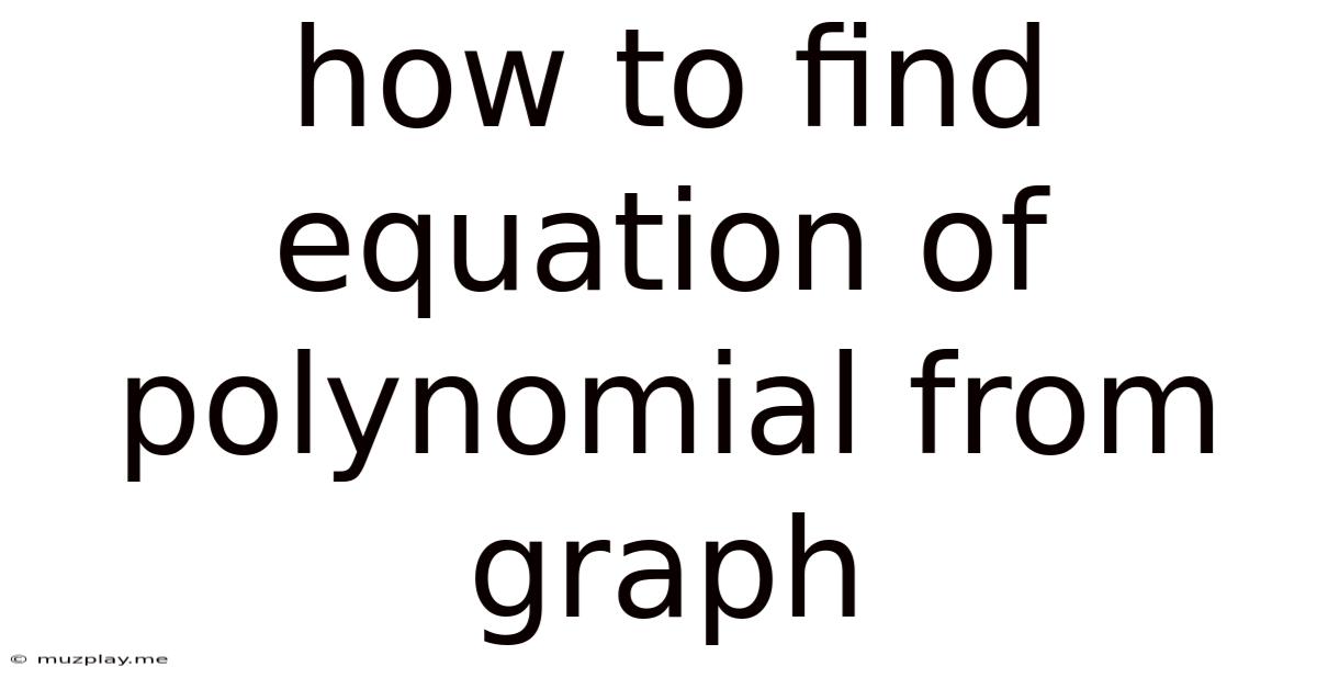 How To Find Equation Of Polynomial From Graph