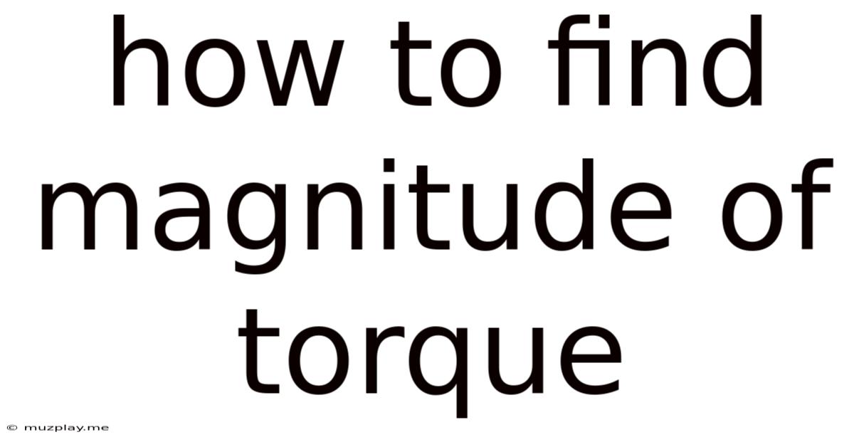 How To Find Magnitude Of Torque