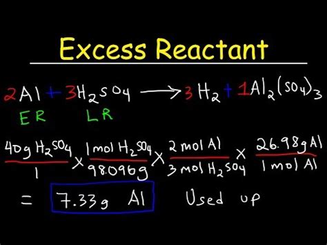 How To Find Mass Of Excess Reactant