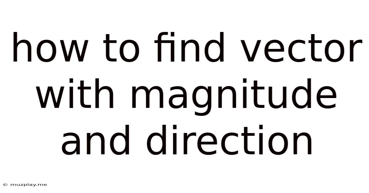 How To Find Vector With Magnitude And Direction