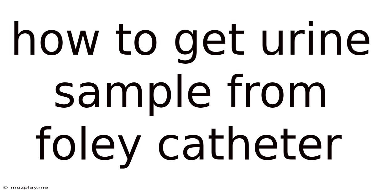 How To Get Urine Sample From Foley Catheter