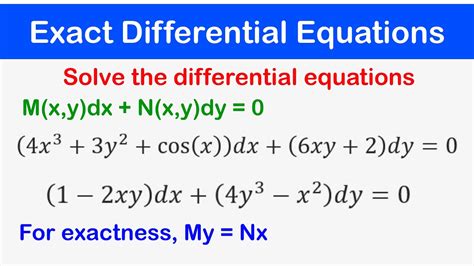 How To Solve Exact Differential Equations