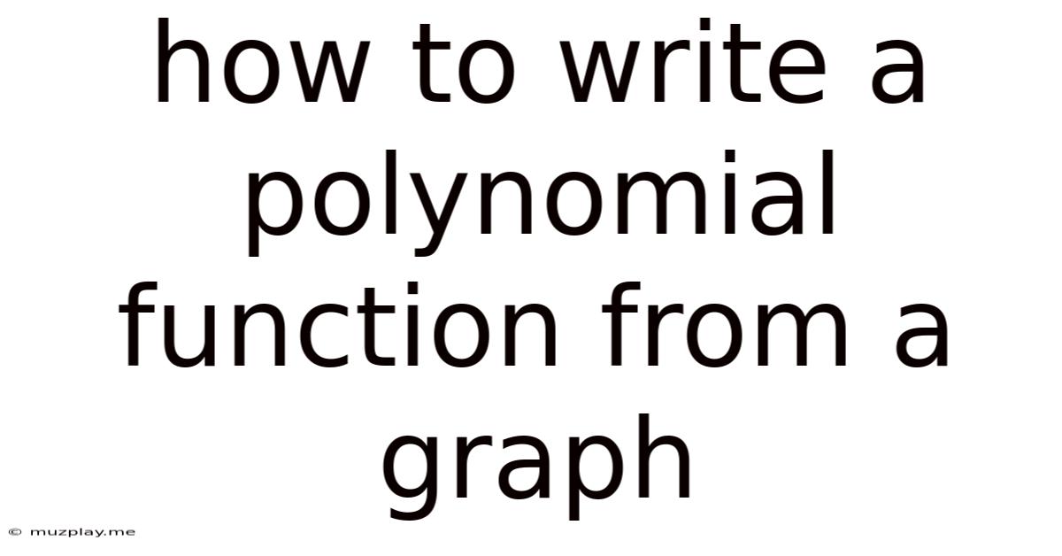 How To Write A Polynomial Function From A Graph