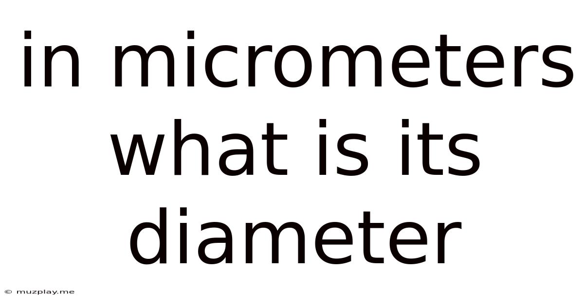 In Micrometers What Is Its Diameter