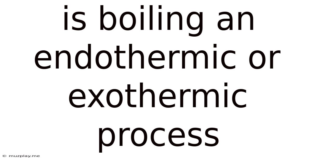 Is Boiling An Endothermic Or Exothermic Process