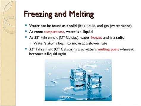 Is Freezing Water A Chemical Change