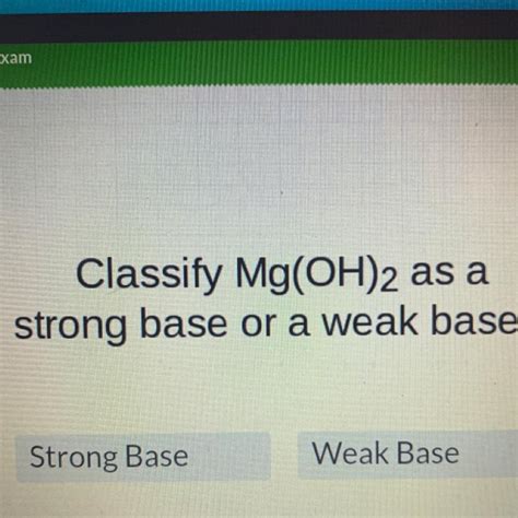 Is Mg Oh 2 A Strong Base