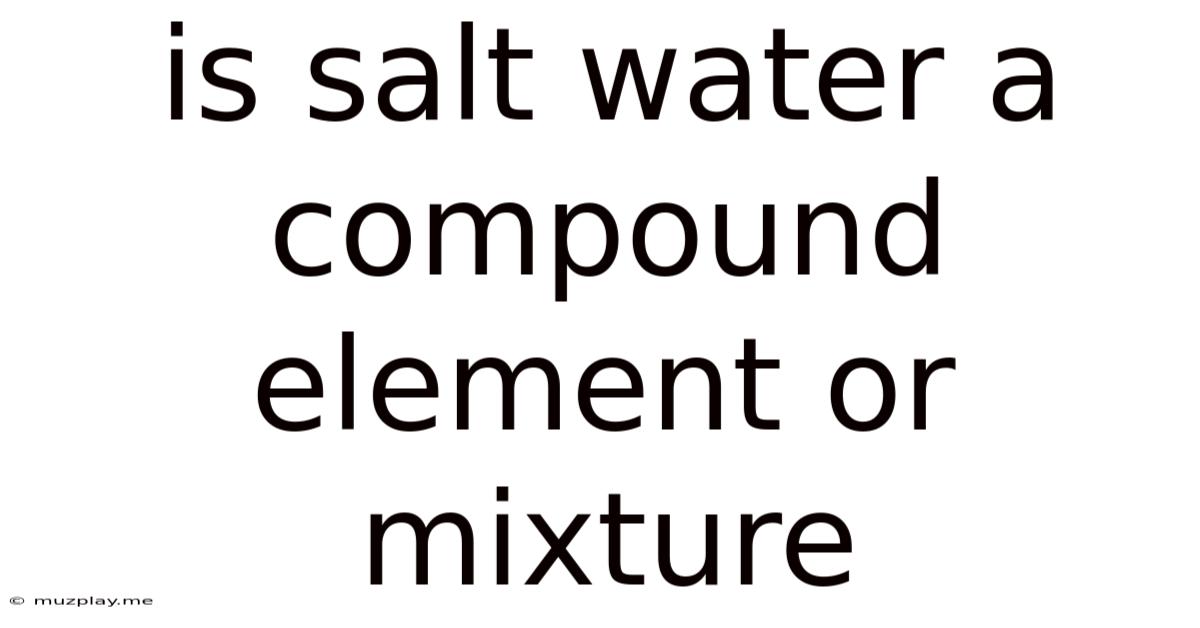 Is Salt Water A Compound Element Or Mixture