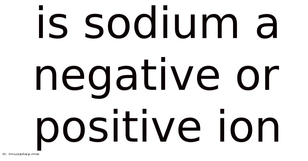 Is Sodium A Negative Or Positive Ion