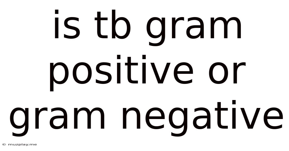 Is Tb Gram Positive Or Gram Negative