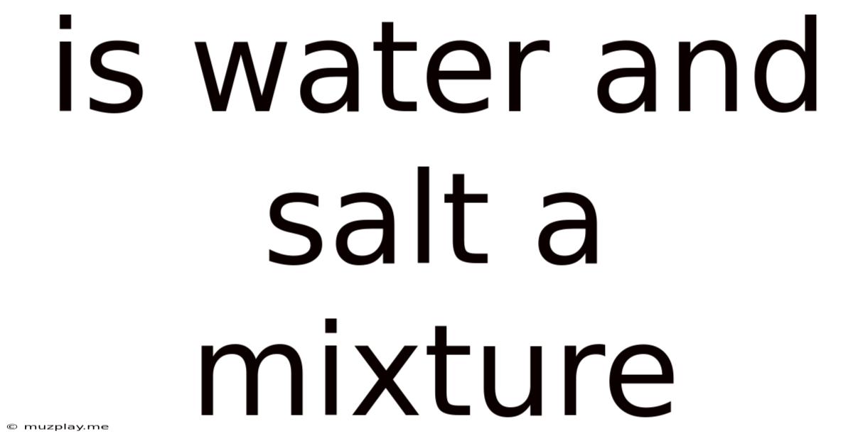 Is Water And Salt A Mixture