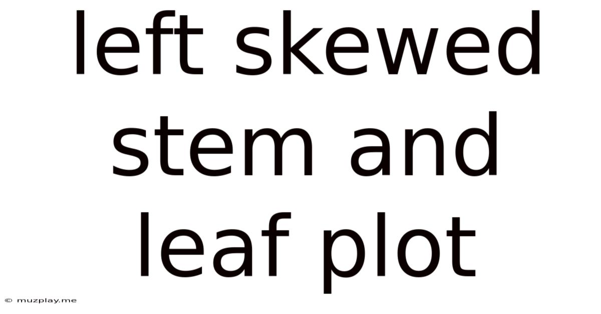 Left Skewed Stem And Leaf Plot
