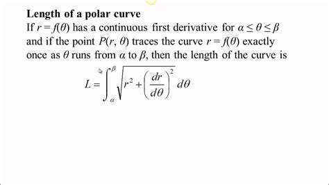 Length Of A Polar Curve Formula