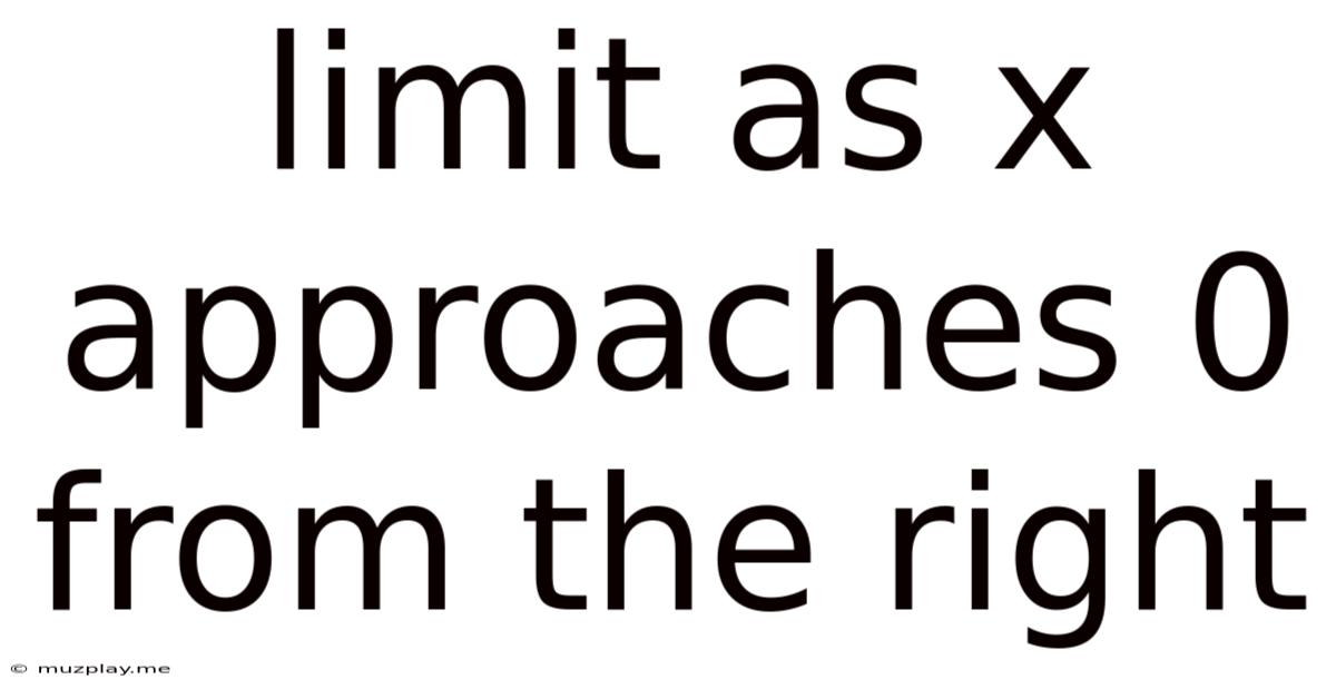 Limit As X Approaches 0 From The Right