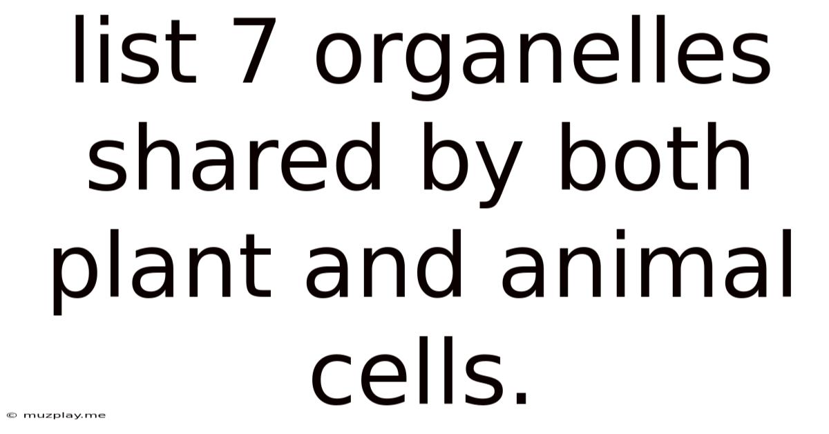 List 7 Organelles Shared By Both Plant And Animal Cells.