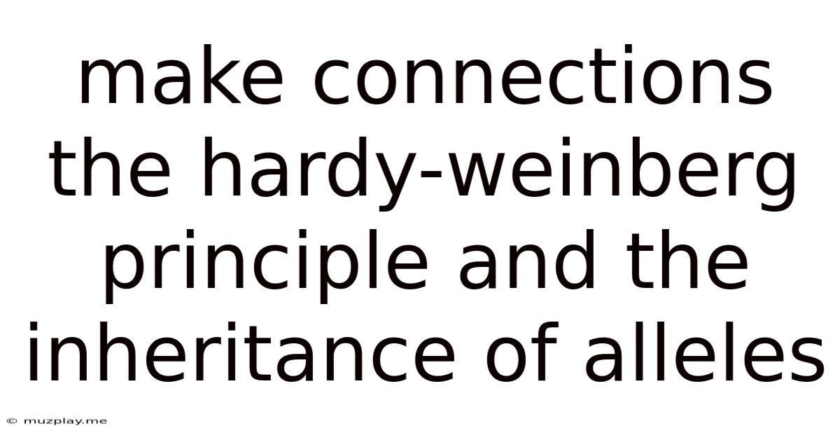 Make Connections The Hardy-weinberg Principle And The Inheritance Of Alleles