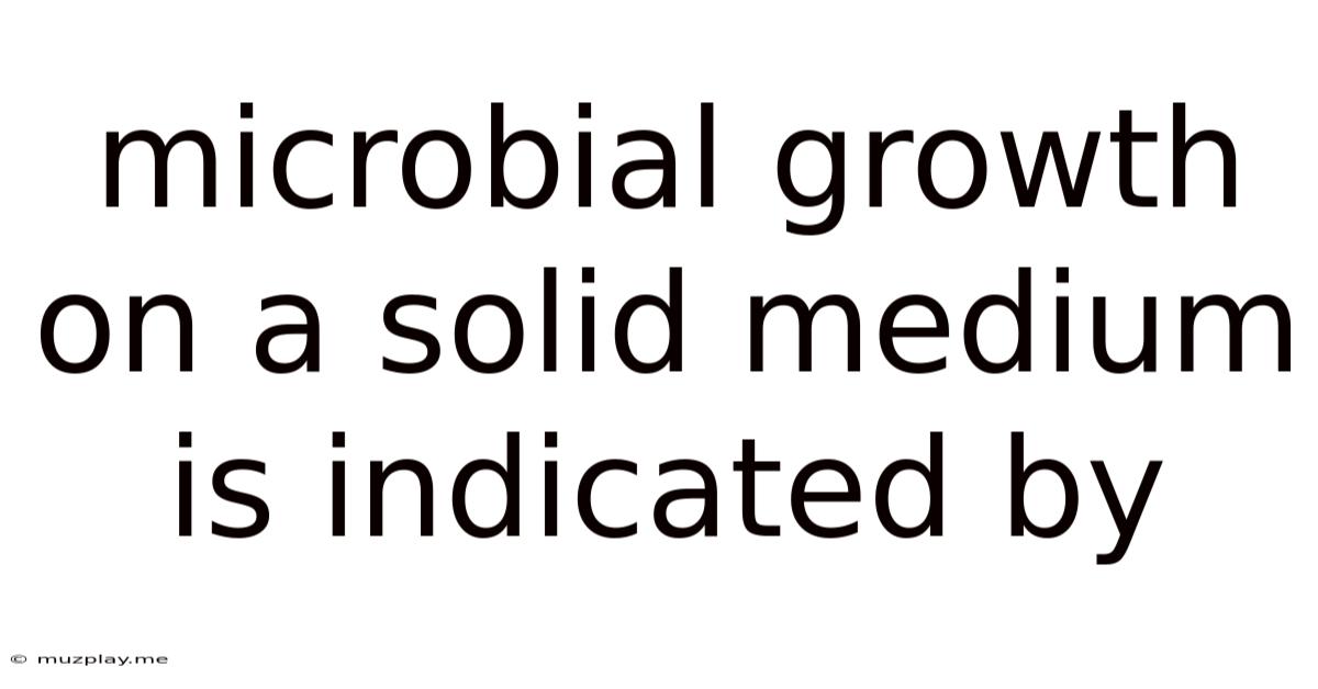 Microbial Growth On A Solid Medium Is Indicated By