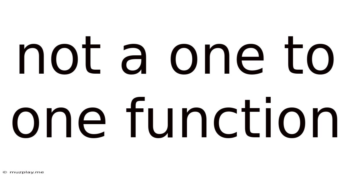 Not A One To One Function
