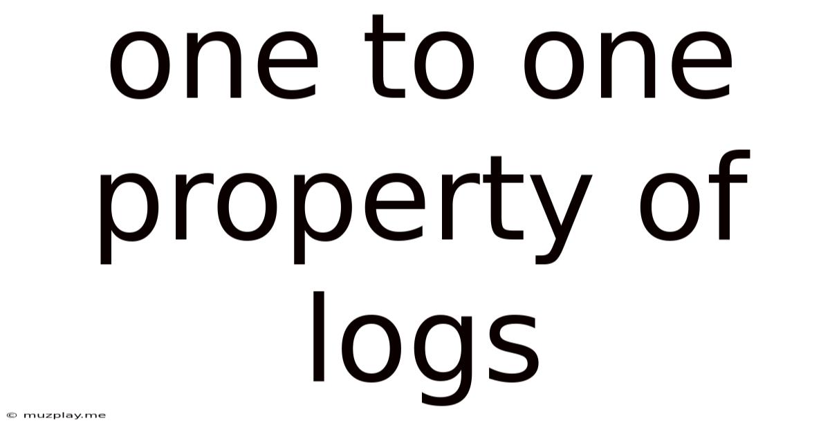 One To One Property Of Logs