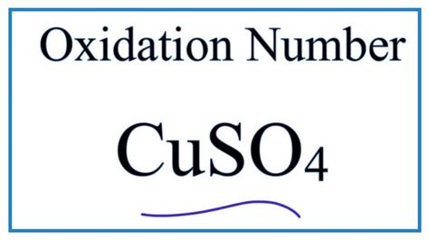 Oxidation Number Of Cu In Cuso4