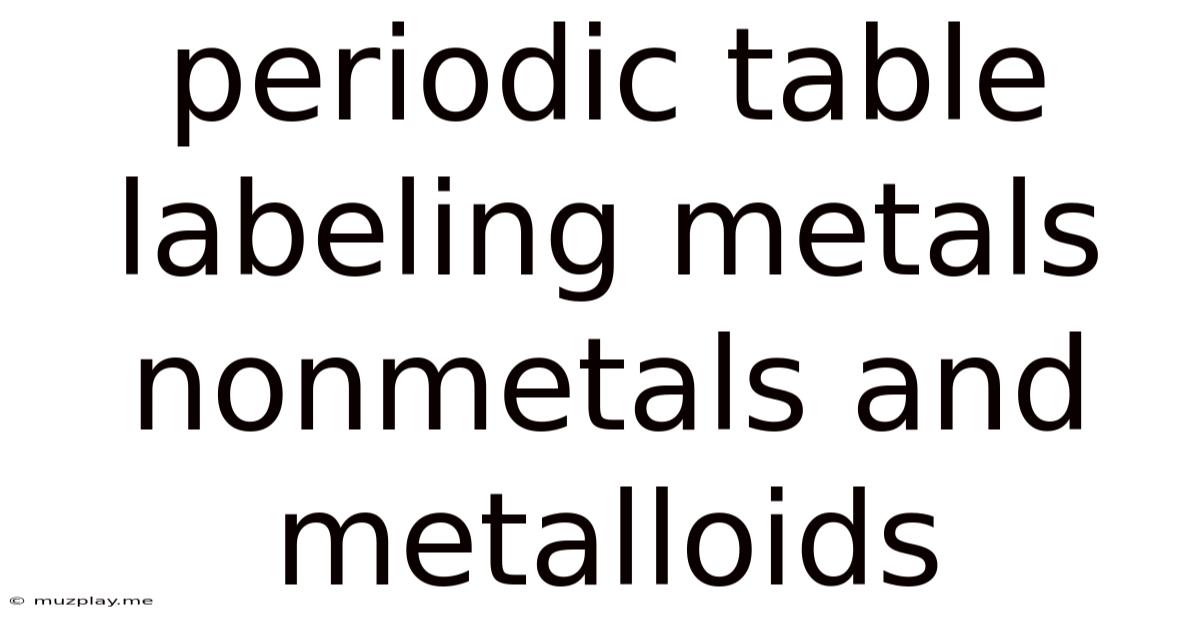 Periodic Table Labeling Metals Nonmetals And Metalloids