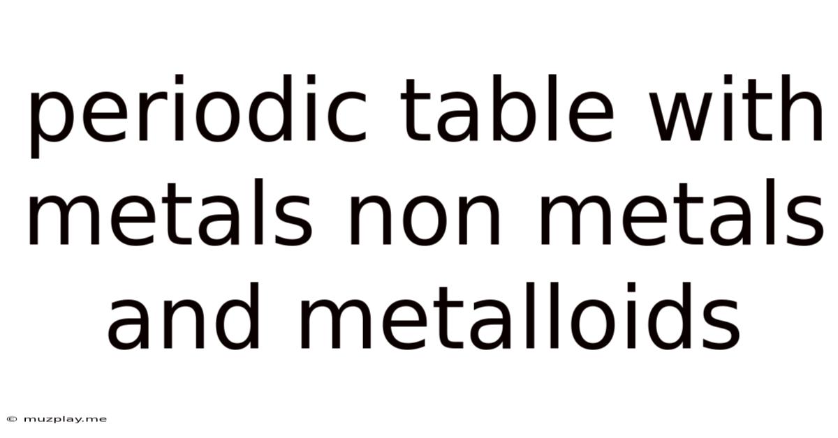 Periodic Table With Metals Non Metals And Metalloids