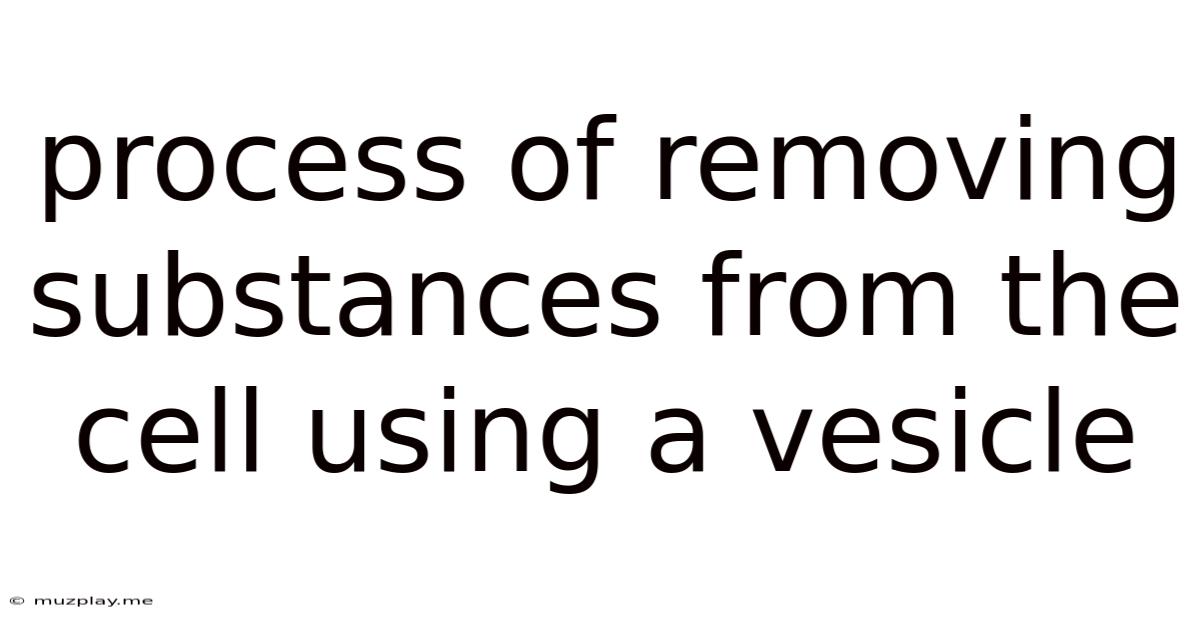 Process Of Removing Substances From The Cell Using A Vesicle