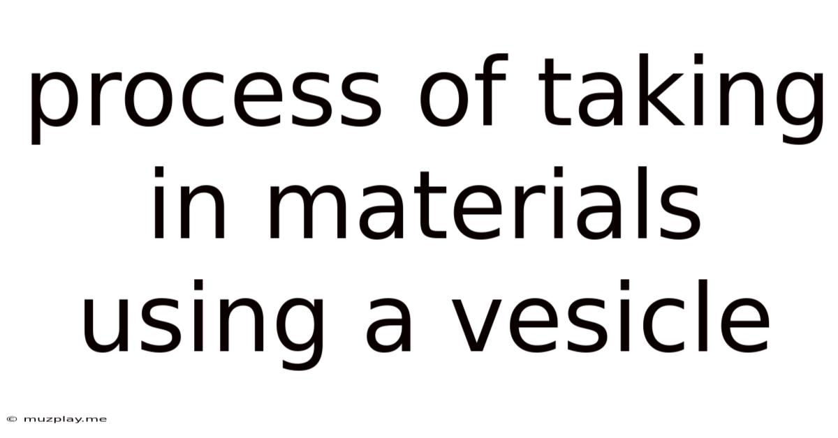 Process Of Taking In Materials Using A Vesicle