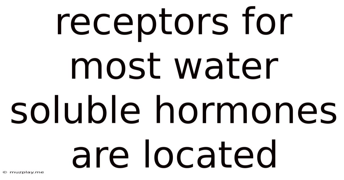 Receptors For Most Water Soluble Hormones Are Located
