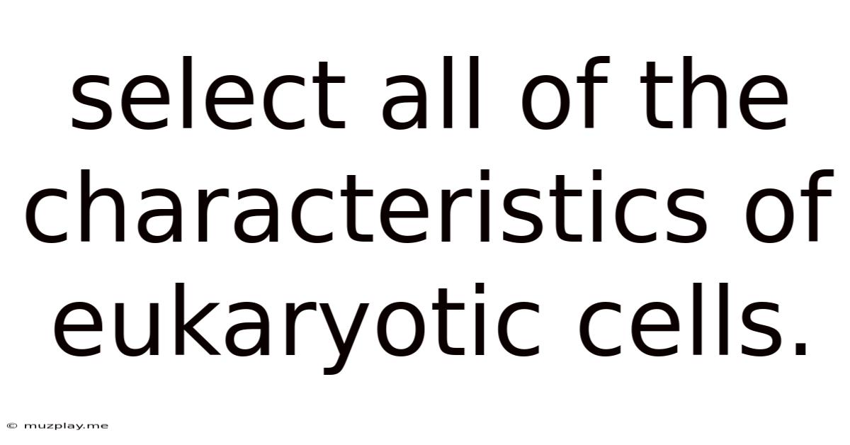 Select All Of The Characteristics Of Eukaryotic Cells.