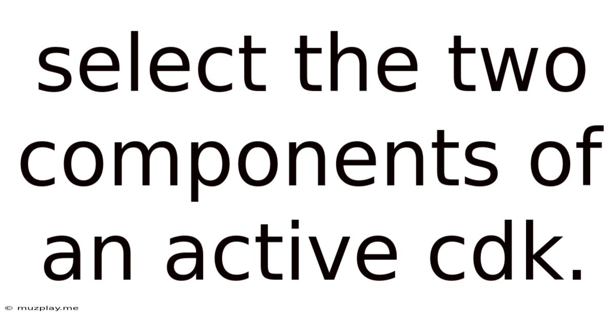 Select The Two Components Of An Active Cdk.