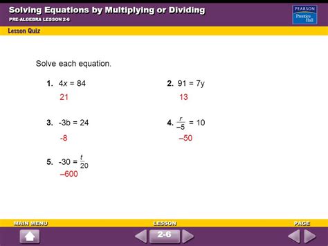 Solving Equations By Multiplying Or Dividing