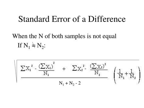 Standard Error For Difference In Means