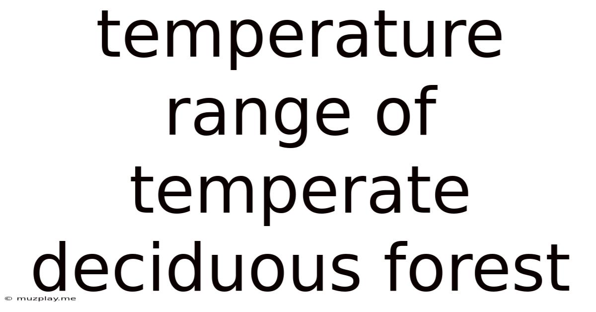 Temperature Range Of Temperate Deciduous Forest