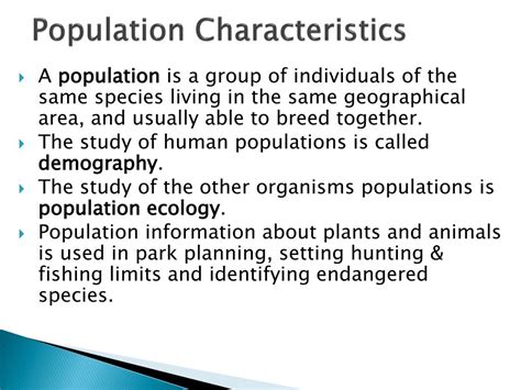 The Characteristics Of The Individuals Within The Population