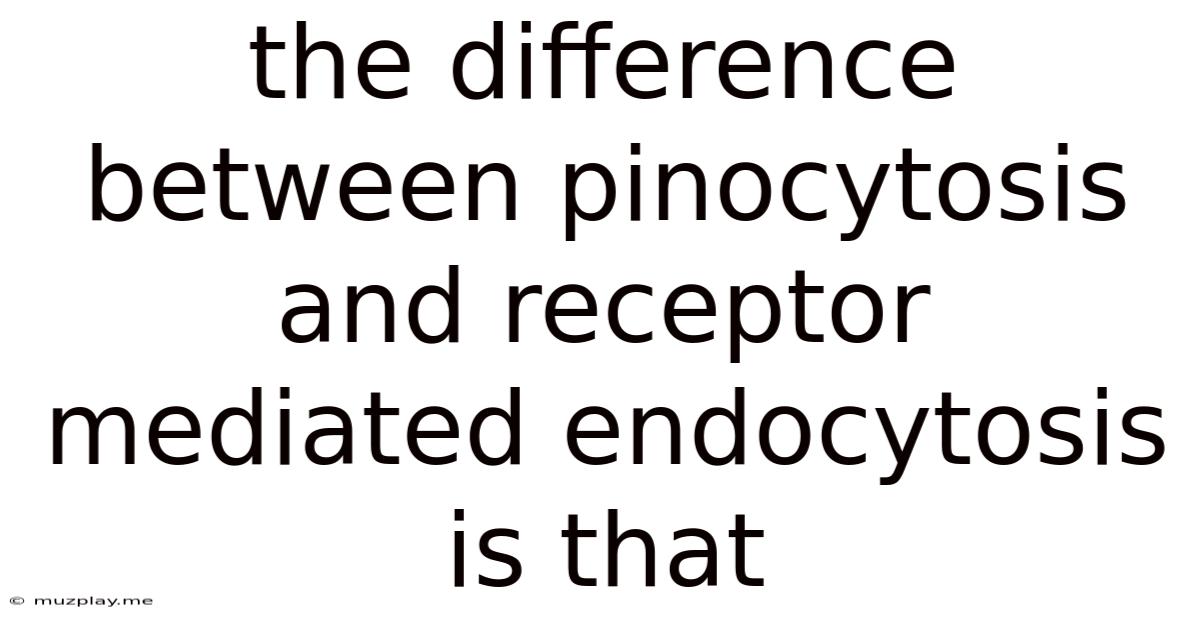 The Difference Between Pinocytosis And Receptor Mediated Endocytosis Is That