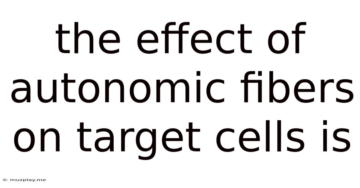 The Effect Of Autonomic Fibers On Target Cells Is