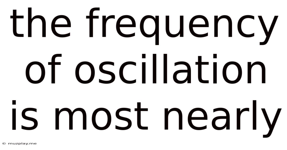 The Frequency Of Oscillation Is Most Nearly