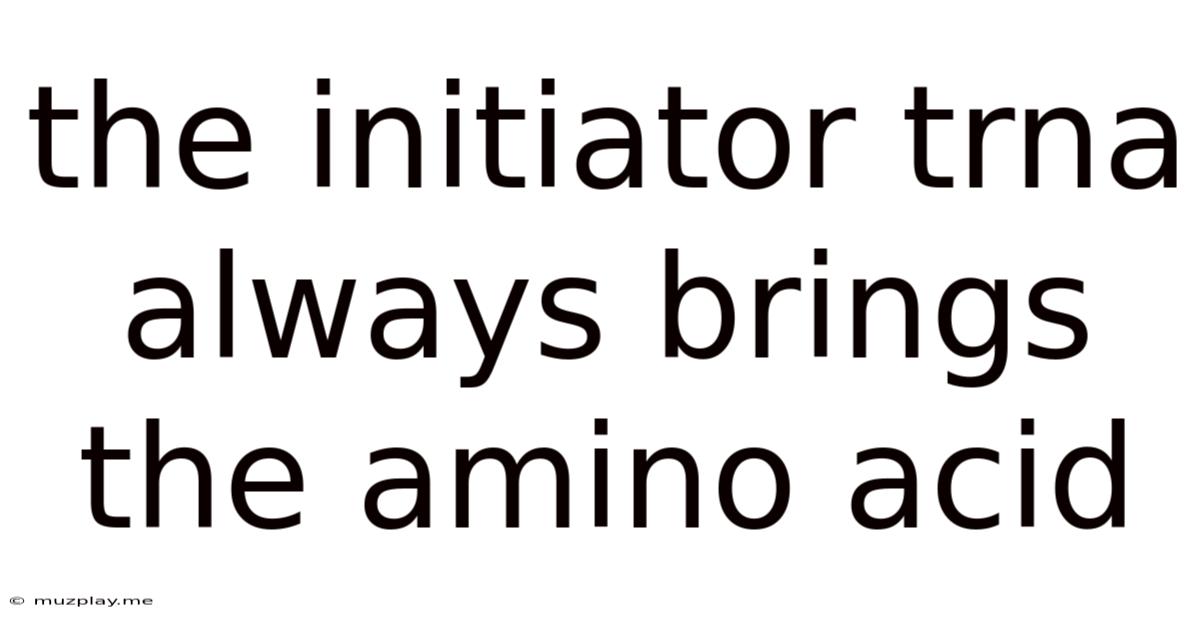 The Initiator Trna Always Brings The Amino Acid