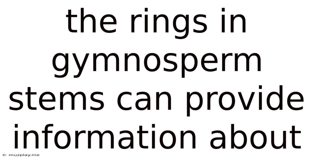 The Rings In Gymnosperm Stems Can Provide Information About