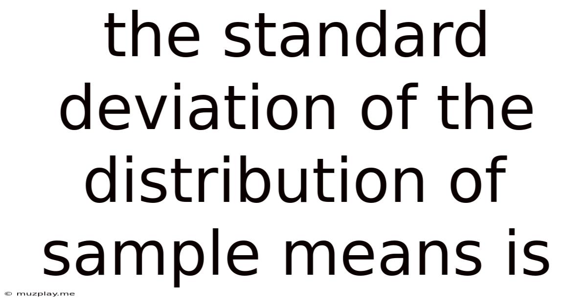 The Standard Deviation Of The Distribution Of Sample Means Is