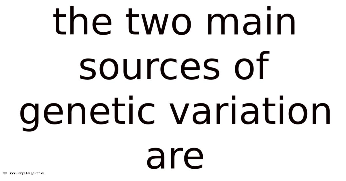 The Two Main Sources Of Genetic Variation Are